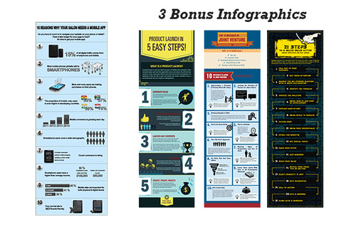 Product picture Mobile Services Infographics PSD Template PLR + 3 Bonus Temp